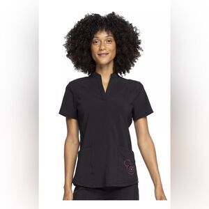 Mickey Mouse Cherokee Scrubs Infinity Disney Mock Neck Top Small
